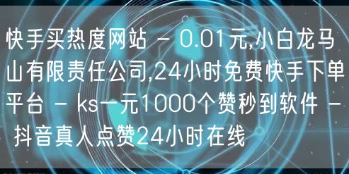 快手买热度网站 - 0.01元,小白龙马山有限责任公司,24小时免费快手下单平台